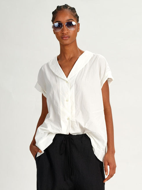 Forme d'Expression Kimono Shirt Cotton White